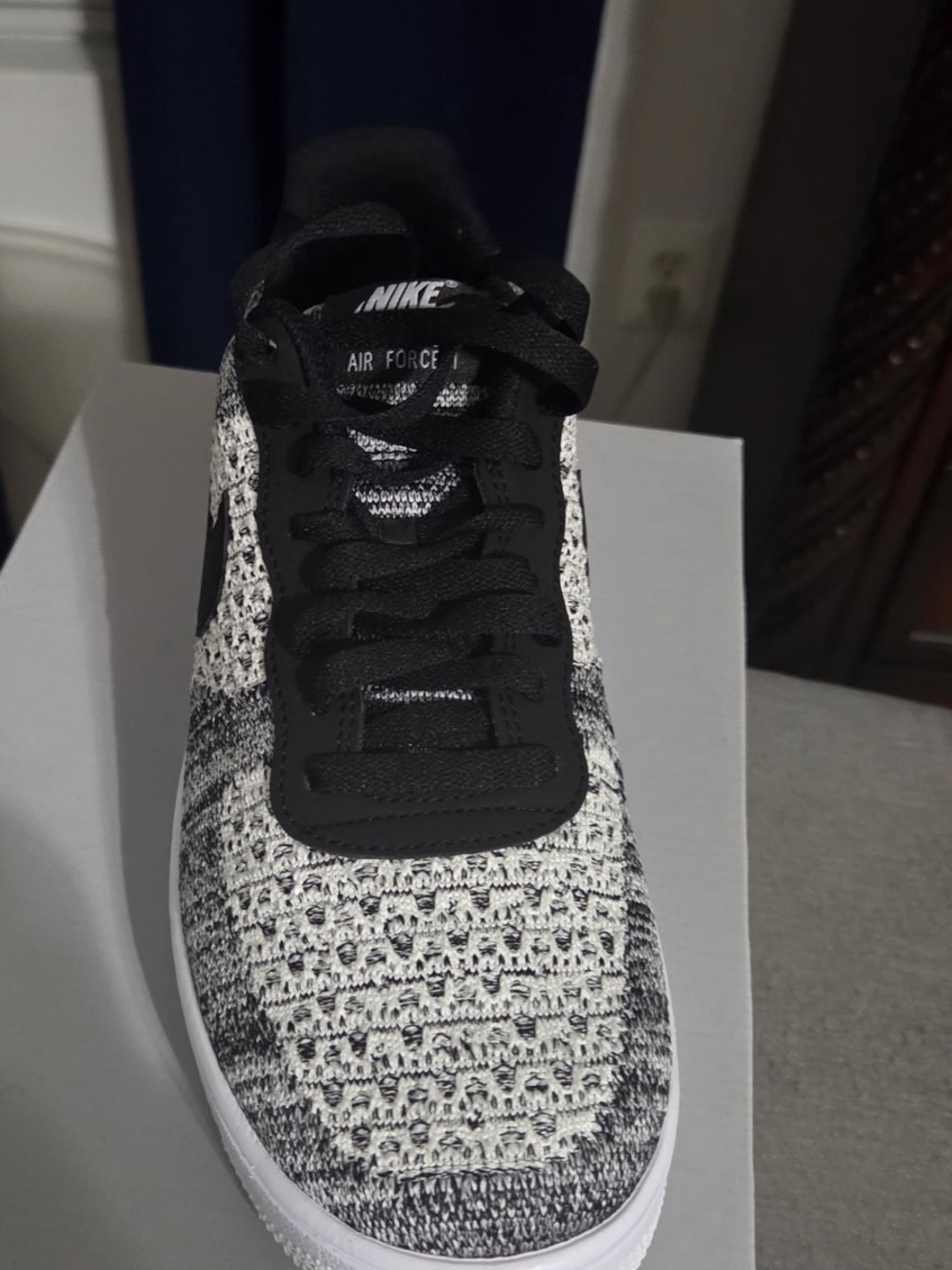 Nike Air Force 1 Flyknit Sneaker - Black and White